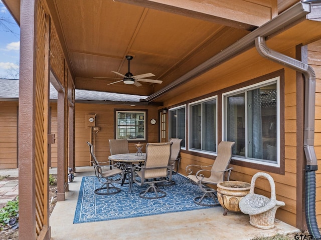 view of patio with ceiling fan