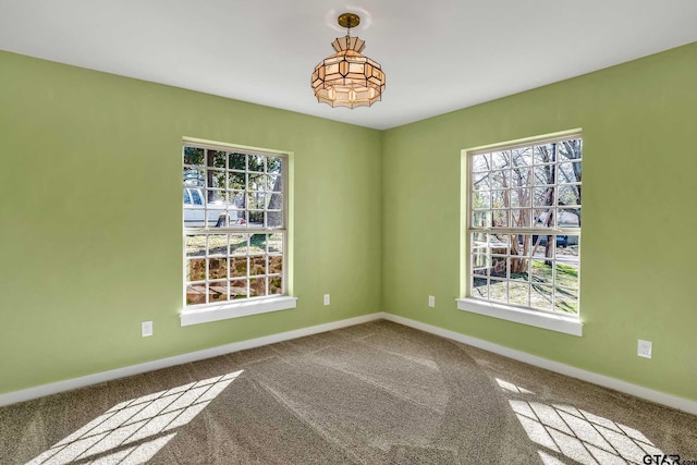 view of carpeted spare room