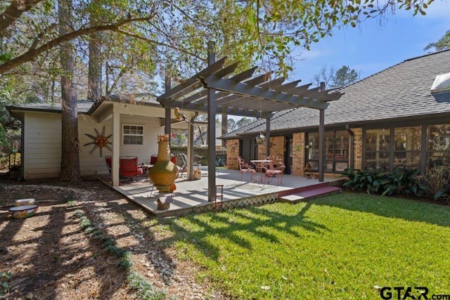 exterior space featuring a patio and a pergola