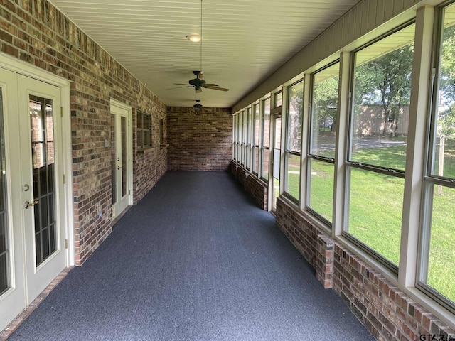 5304 Cedar Creek Dr, Kemp, TX 75143 - unfurnished sunroom with a ceiling fan