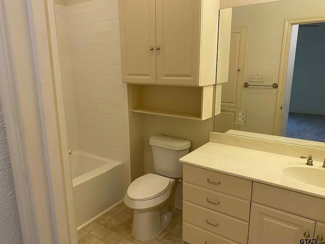 5304 Cedar Creek Dr, Kemp, TX 75143 - bathroom featuring vanity, tile patterned flooring, and shower / tub combination