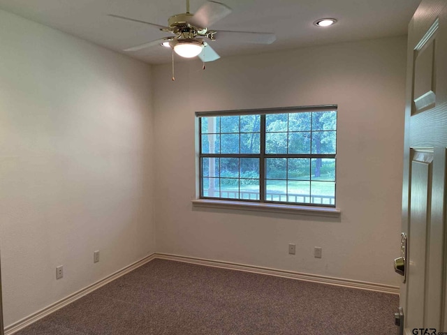 5304 Cedar Creek Dr, Kemp, TX 75143 - carpeted spare room featuring ceiling fan and recessed lighting