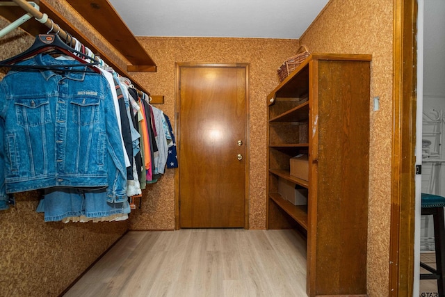 spacious closet featuring hardwood / wood-style floors