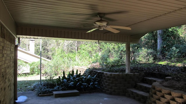 view of patio / terrace with ceiling fan