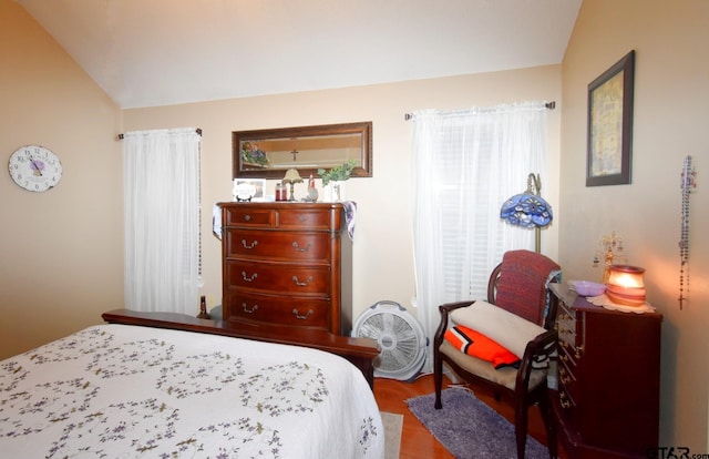 2333 Baretta Dr, Mesquite, TX 75181 - bedroom with wood finished floors and vaulted ceiling