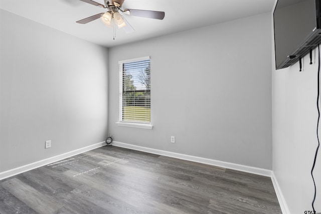 104 E Cedar St, Tyler, TX 75702 - unfurnished room with wood finished floors, baseboards, and ceiling fan