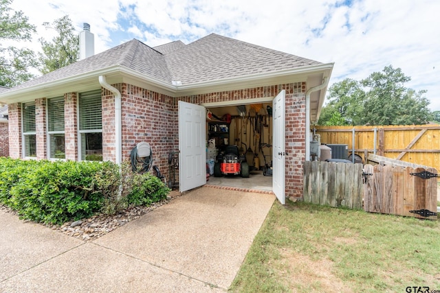 entrance to property with a garage