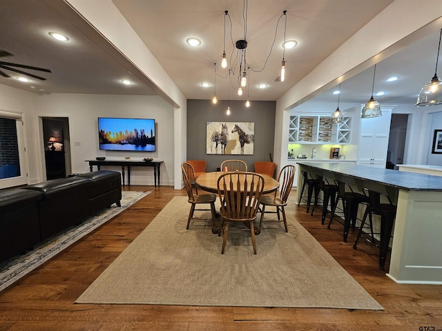 763 Hampton Hill Hill, Tyler, TX 75703 - dining area with dark wood finished floors and recessed lighting