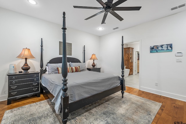 763 Hampton Hill Hill, Tyler, TX 75703 - bedroom with wood finished floors, ceiling fan, and recessed lighting