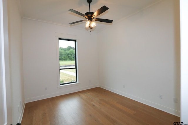 16511 Cooper Way, Tyler, TX 75703 - unfurnished room featuring wood finished floors, ornamental molding, baseboards, and ceiling fan