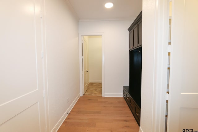 16511 Cooper Way, Tyler, TX 75703 - corridor with crown molding, light wood-style floors, recessed lighting, and baseboards