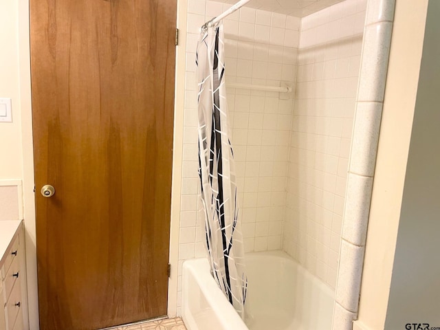 114 Briar Ln, Crockett, TX 75835 - bathroom with shower / bathtub combination with curtain and vanity