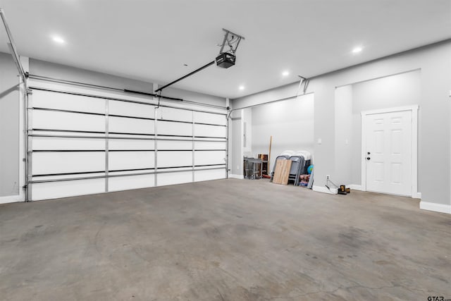 garage featuring a garage door opener