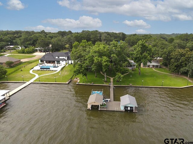 14227 Melody Ln, Malakoff, TX 75148 - view from above of property with a large body of water and a forest