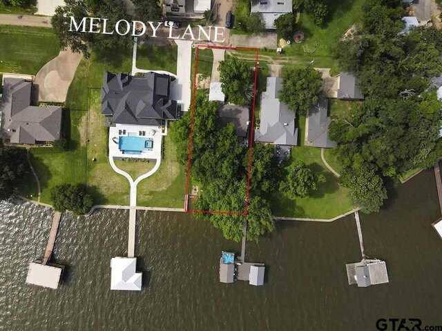 14227 Melody Ln, Malakoff, TX 75148 - aerial view of residential area featuring property boundaries highlighted