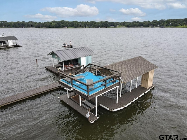 14227 Melody Ln, Malakoff, TX 75148 - dock featuring boat lift and a water view