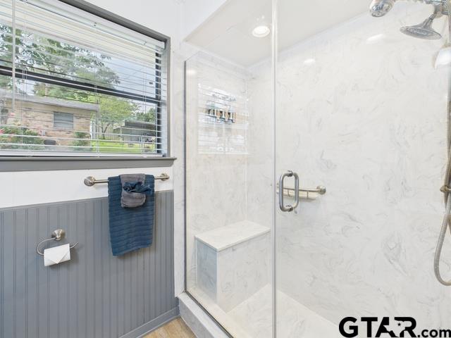14227 Melody Ln, Malakoff, TX 75148 - bathroom with a marble finish shower