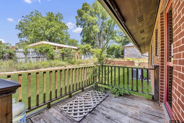 109 Maxine St, Mineola, TX 75773 - wooden terrace with central AC