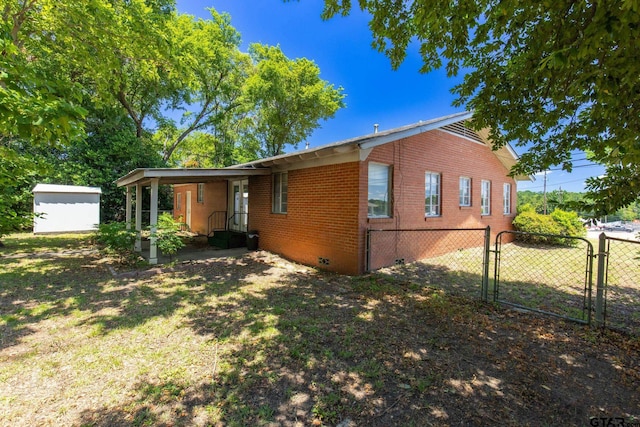 view of property exterior featuring a yard