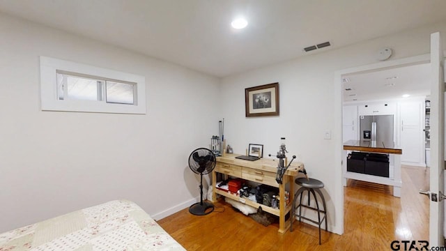 interior space with light hardwood / wood-style flooring