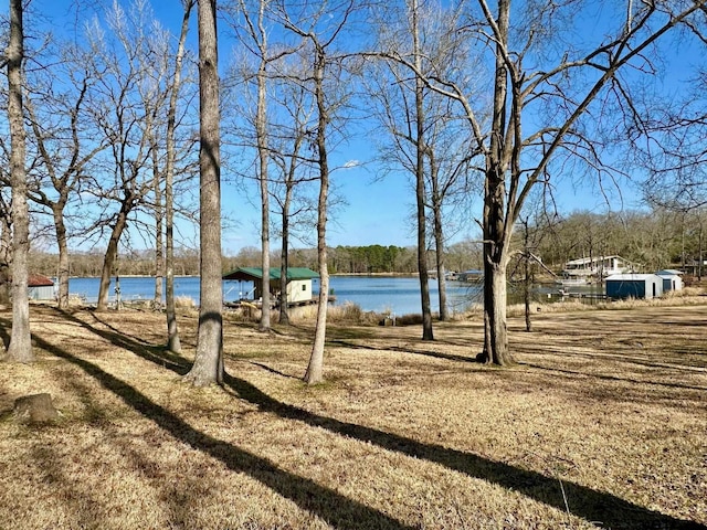 view of yard featuring a water view