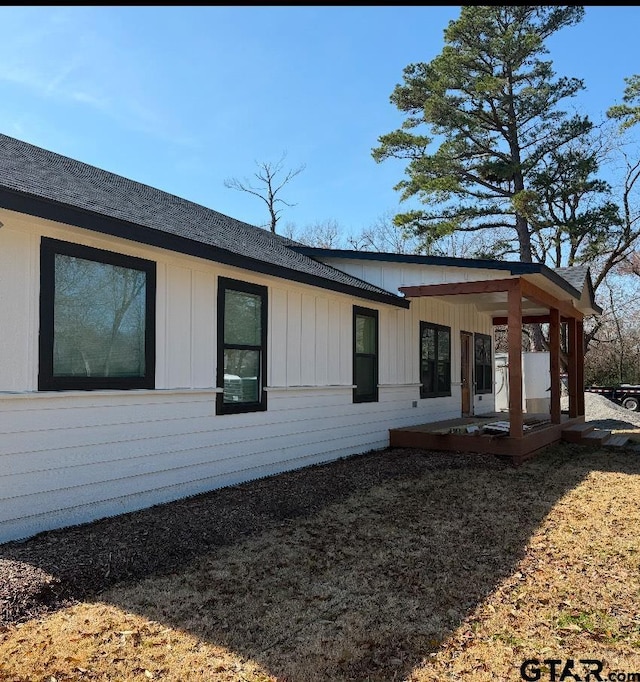 view of side of home with board and batten siding