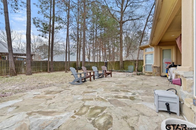 view of patio with a fenced backyard