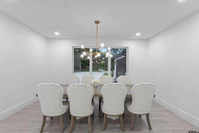 2680 Primera Rd, Tyler, TX 75705 - dining area featuring recessed lighting, a chandelier, and baseboards