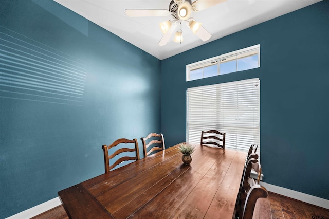 10926 Westhaven Cir, Flint, TX 75762 - dining room featuring wood finished floors and ceiling fan