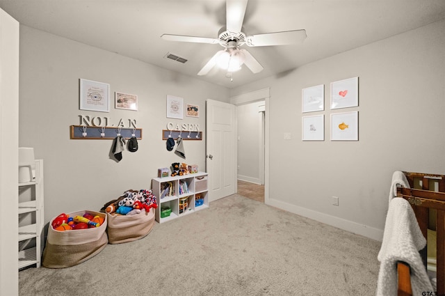 10926 Westhaven Cir, Flint, TX 75762 - rec room with carpet floors and ceiling fan