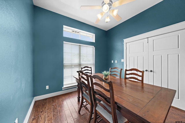 10926 Westhaven Cir, Flint, TX 75762 - dining room featuring dark wood finished floors and ceiling fan
