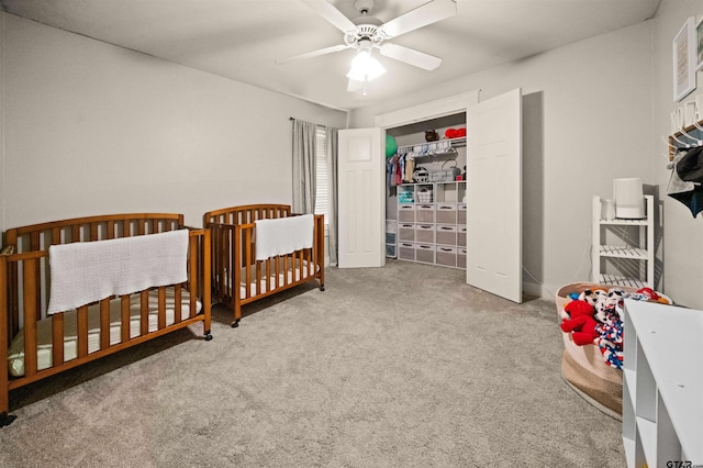 10926 Westhaven Cir, Flint, TX 75762 - carpeted bedroom featuring a nursery area and a ceiling fan