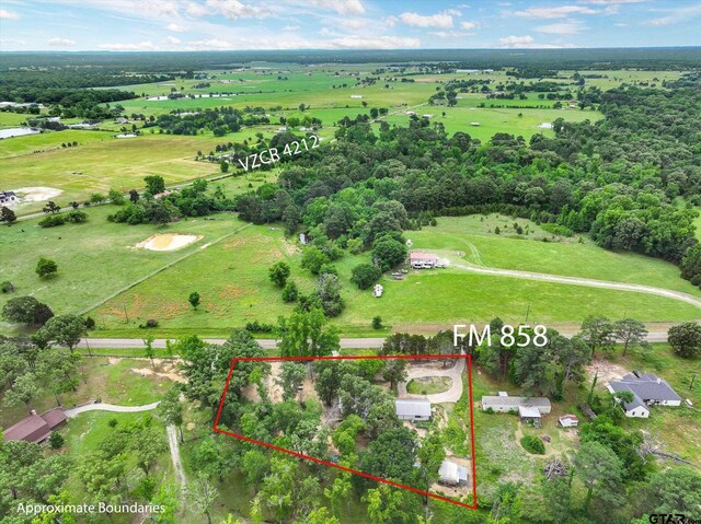 13386 Fm 858, Ben Wheeler, TX 75754 - aerial view of sparsely populated area with property boundaries highlighted