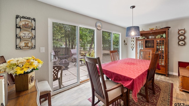 dining room featuring light hardwood / wood-style floors