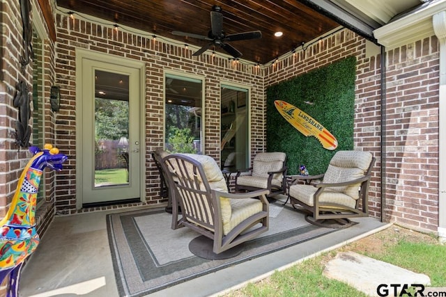 view of patio / terrace with ceiling fan