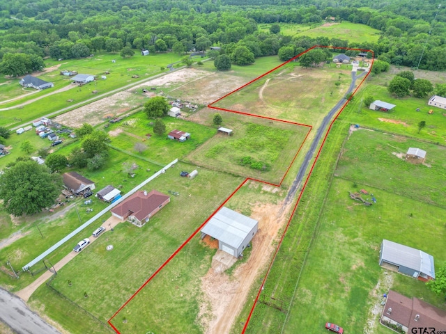 10708 C R 494, Tyler, TX 75706 - aerial view of property and surrounding area featuring property boundaries highlighted