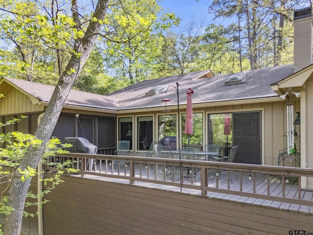 944 Clear Water Trl, Holly Lake Ranch, TX 75765 - wooden deck with area for grilling