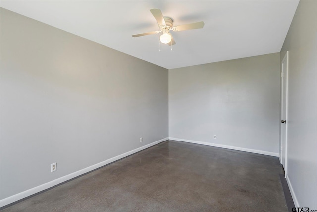 spare room featuring ceiling fan