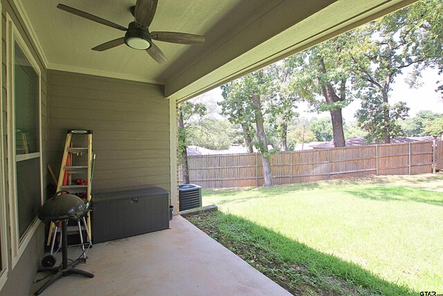 1700 Easy St, Tyler, TX 75703 - view of yard with ceiling fan and a patio area