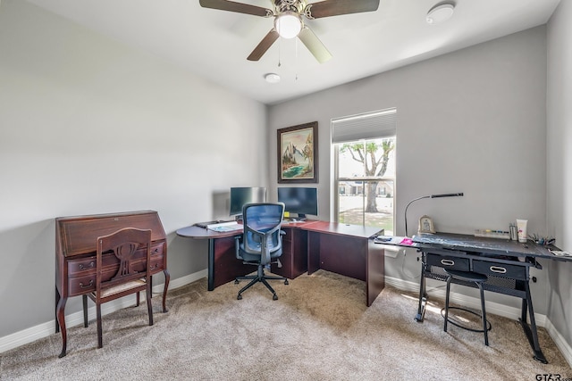 7757 Freestone Dr, Bullard, TX 75757 - carpeted office featuring baseboards and a ceiling fan