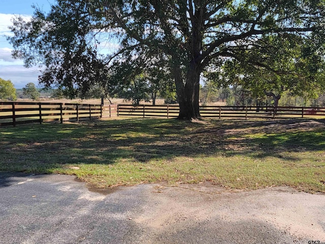 view of yard featuring a rural view