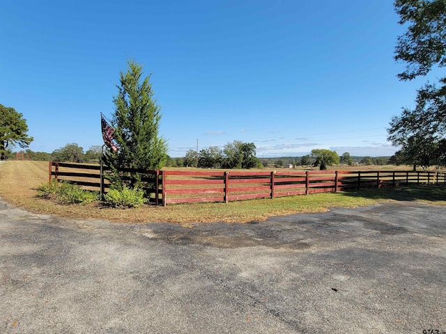 view of yard with a rural view