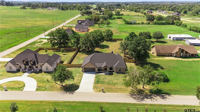 bird's eye view featuring a rural view