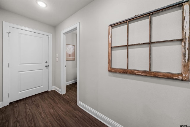 409 Meadow Ln, Chandler, TX 75758 - hallway featuring dark wood finished floors and recessed lighting