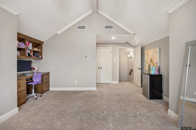 1625 Skidmore Ln, Tyler, TX 75703 - carpeted office space featuring baseboards and crown molding