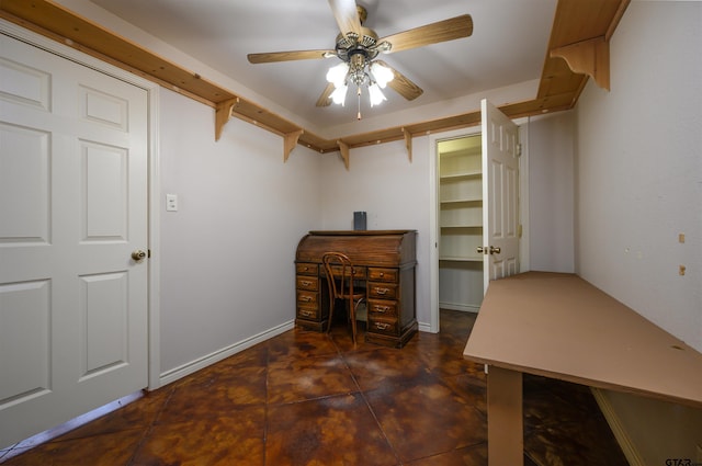 151 Green Mesa Ln, Holly Lake Ranch, TX 75765 - unfurnished office featuring baseboards and ceiling fan