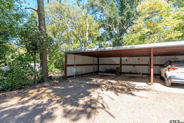 view of car parking featuring a carport