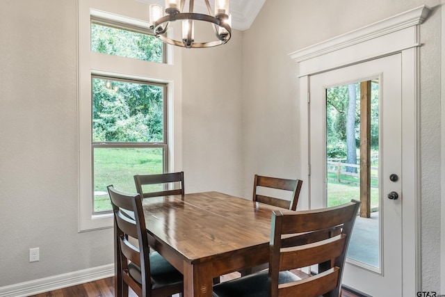 20851 Lakeview Dr, Flint, TX 75762 - dining space featuring a chandelier and dark wood finished floors