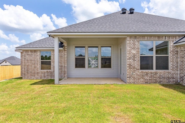 382 Mary Cir, Bullard, TX 75757 - rear view of house featuring brick siding, a shingled roof, and a patio