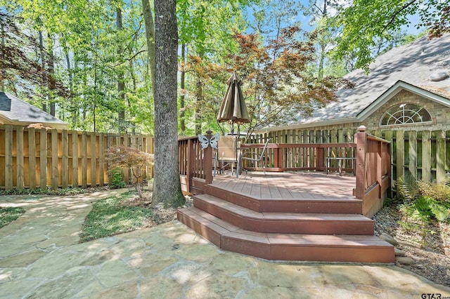wooden terrace with fence